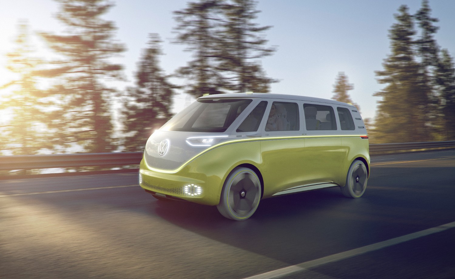 Volkswagen's I.D. Buzz on the road